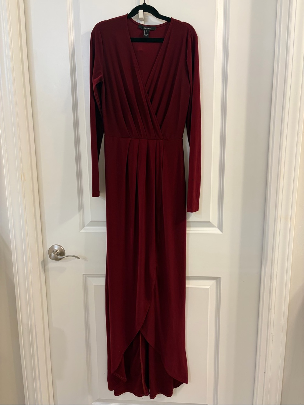 Forever 21 Long Sleeve Burgundy Maxi Dress